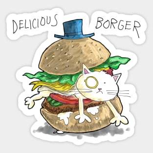 Dapper Cat - Delicious Borger Sticker